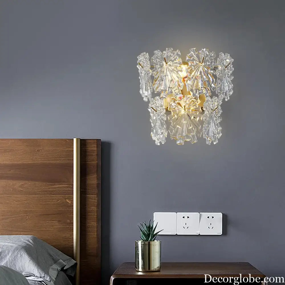 Modern Minimalist Luxury Crystal Glass Maple Leaf Ceiling Lamp Chandelier Living Room Decoration Bedroom Led Indoor