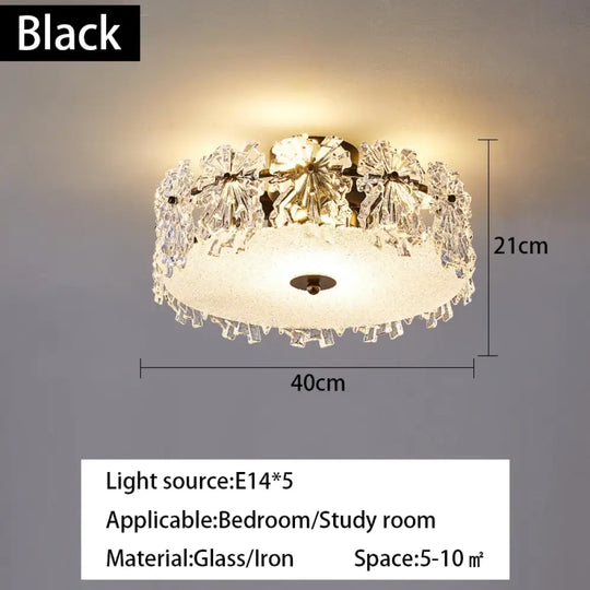 Modern Minimalist Luxury Crystal Glass Maple Leaf Ceiling Lamp Chandelier Living Room Decoration Bedroom Led Indoor