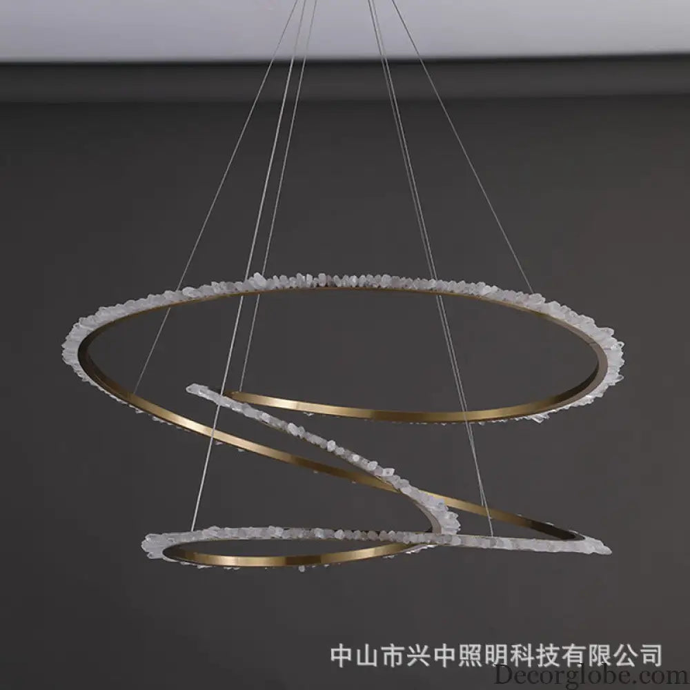 Maya Post-Modern Three Ring Crystal Chandelier D80 H55 Three Rings Chandelier