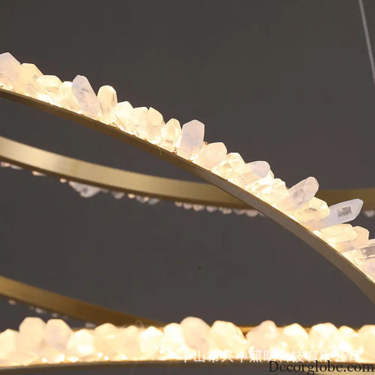 Maya Post-Modern Three Ring Crystal Chandelier D80 H55 Three Rings Chandelier