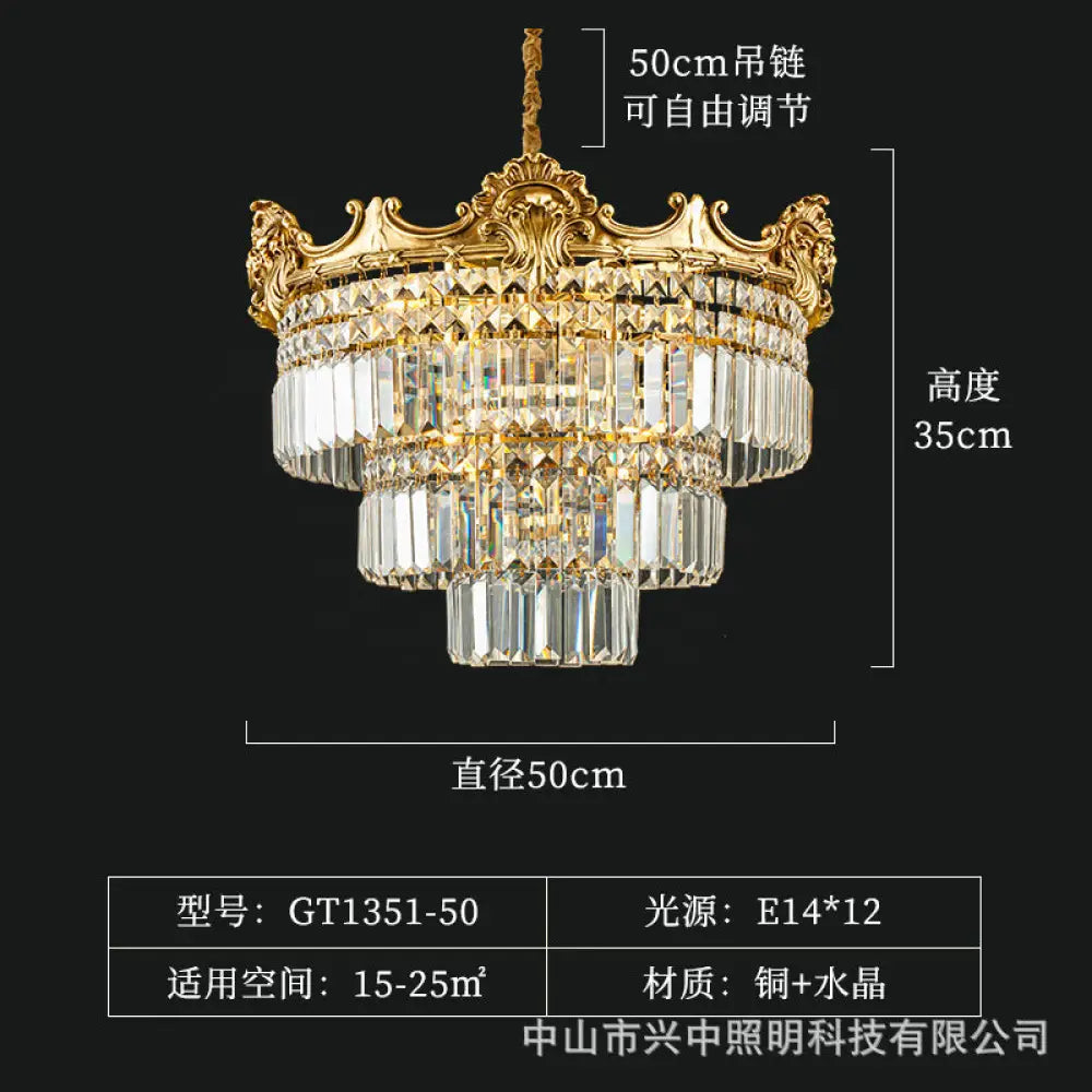 Mila - French All-Copper Crystal Chandelier Diameter 50cm height 35cm Chandelier