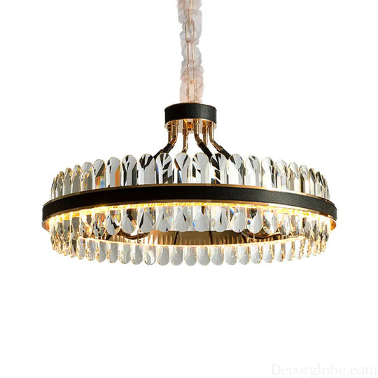 Luna's Modern Black Crystal Chandelier: Elegance and Simplicity - DecorGlobe