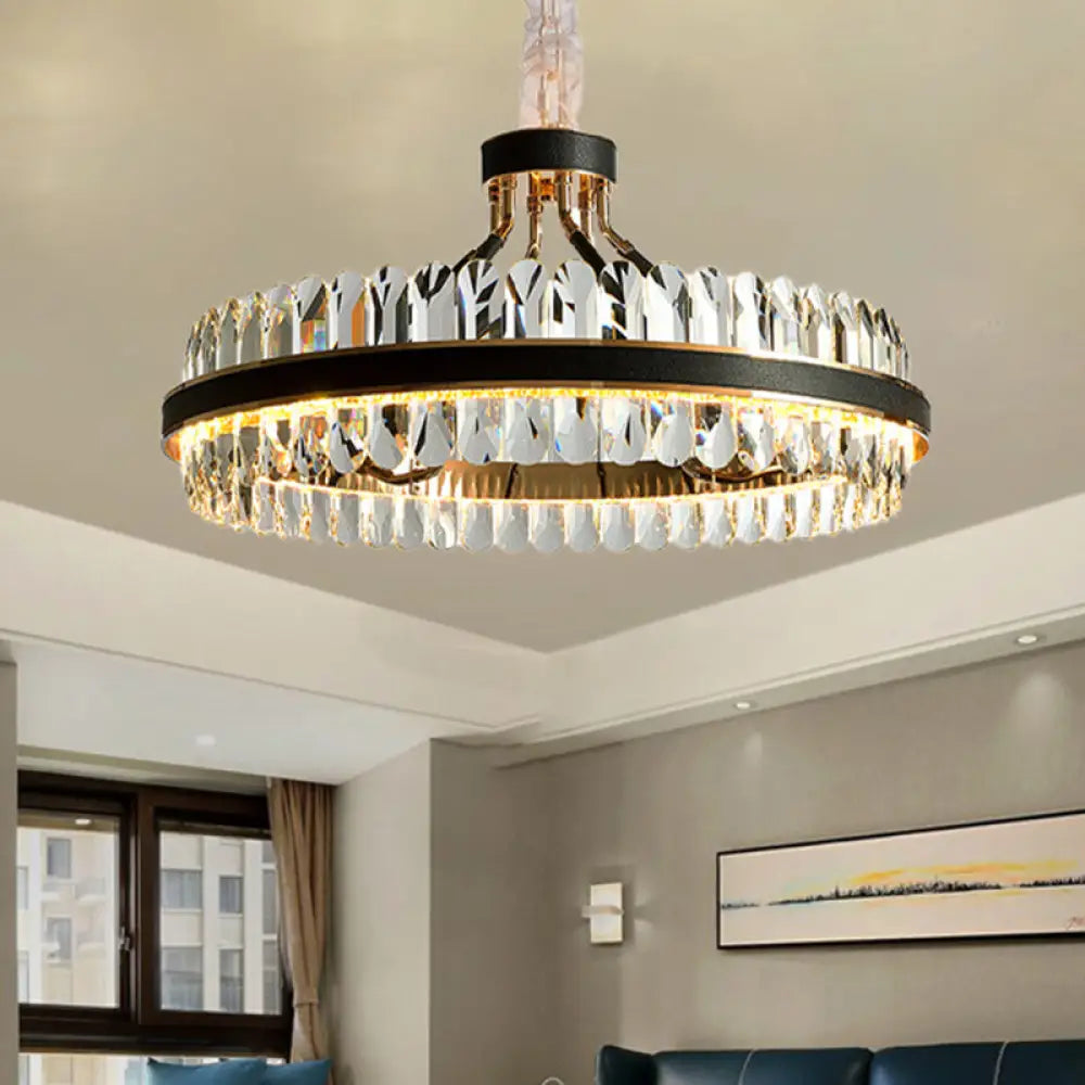 Luna's Modern Black Crystal Chandelier: Elegance and Simplicity - DecorGlobe