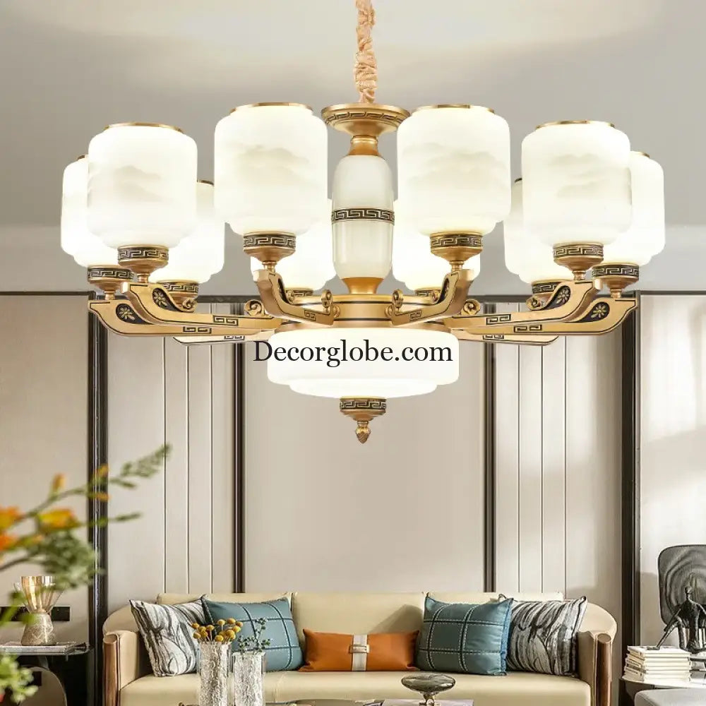 Modern Brushed Glass Chandelier for Living Room and Dining Area Chandelier
