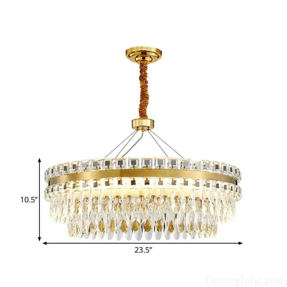 Aurora's Modern Crystal Chandelier: A Touch of Elegance with Sparkling Light - DecorGlobe