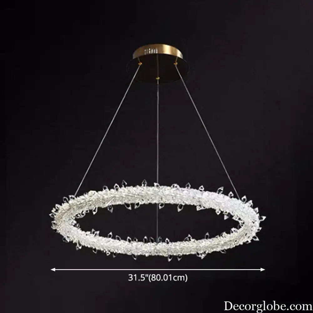 Diana - Modern Crystal Circle Chandelier (Choose Your Size & Tiers) - DecorGlobe