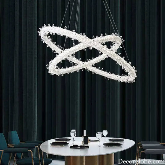 Diana - Modern Crystal Circle Chandelier (Choose Your Size & Tiers) - DecorGlobe
