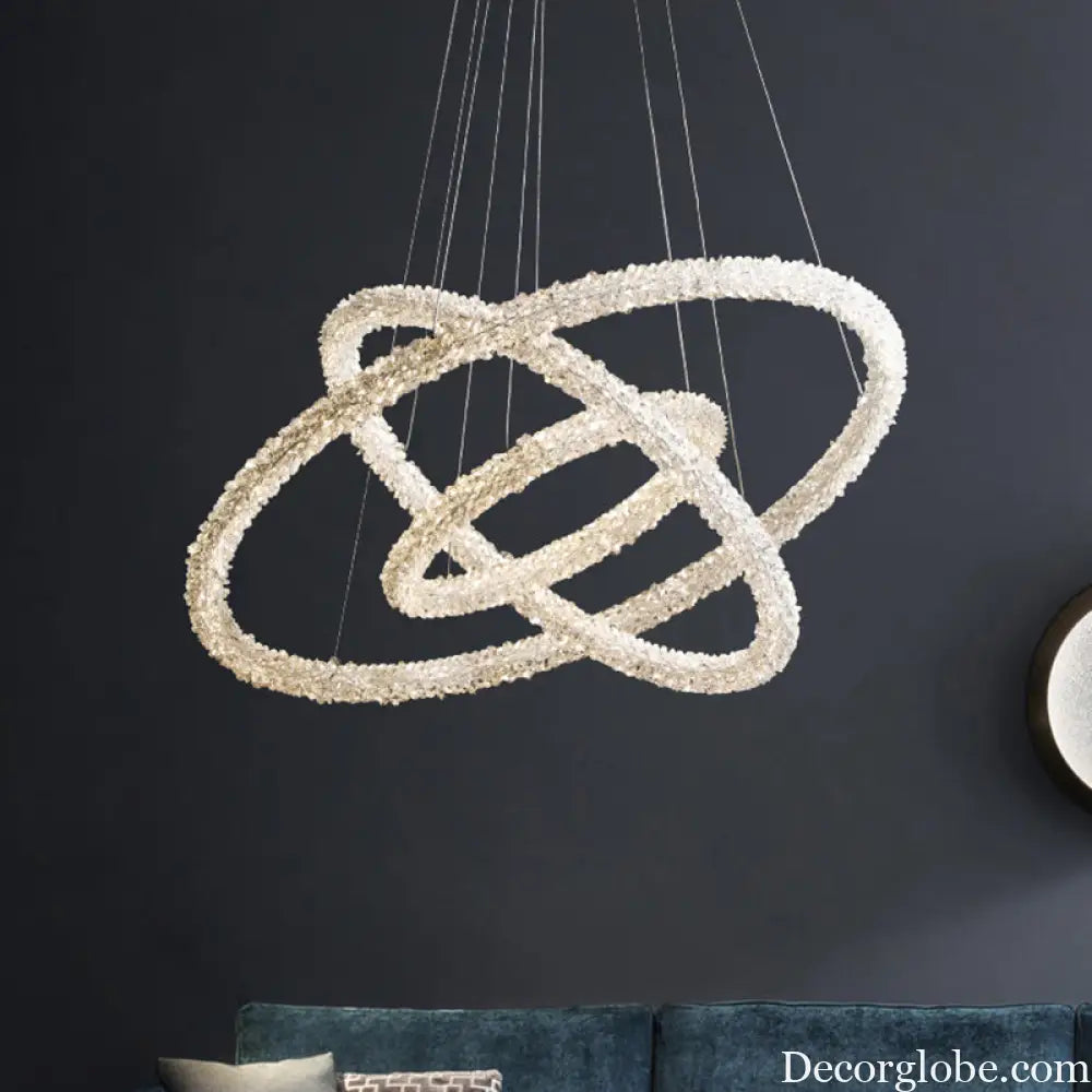 Diana - Modern Crystal Circle Chandelier (Choose Your Size & Tiers) - DecorGlobe