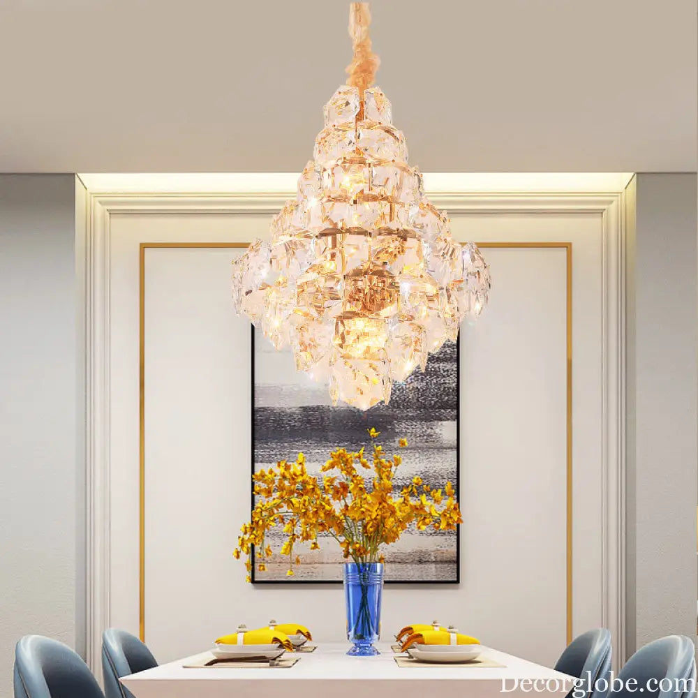 Clara Modern Glass Crystal Chandelier - DecorGlobe
