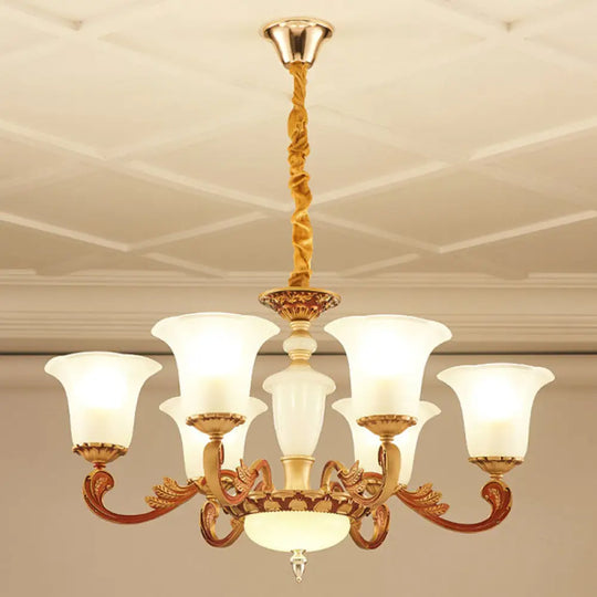 Gold Pendant Chandelier with Frosted Glass for Modern Bedroom Lighting 6 / Gold