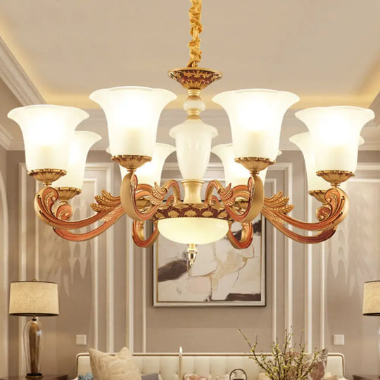 Gold Pendant Chandelier with Frosted Glass for Modern Bedroom Lighting 8 / Gold