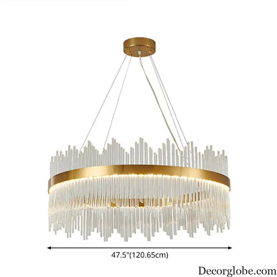 Adjustable Glass Crystal Drum Chandelier Pendant Light for Modern Living Rooms
