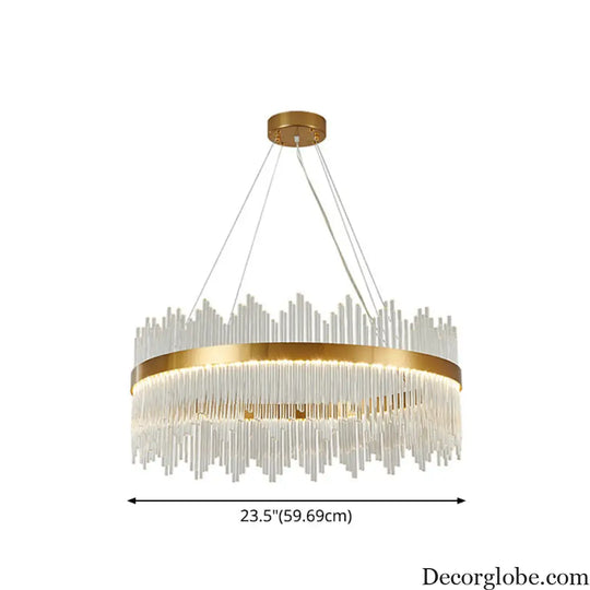 Adjustable Glass Crystal Drum Chandelier Pendant Light for Modern Living Rooms