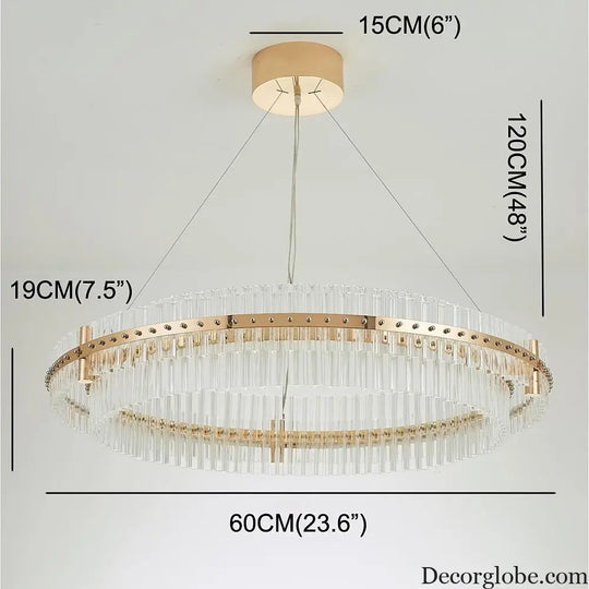Modern Luxury Round Crystal LED Chandelier – Gold Finish Single Tier Lighting > Ceiling lights > Chandeliers