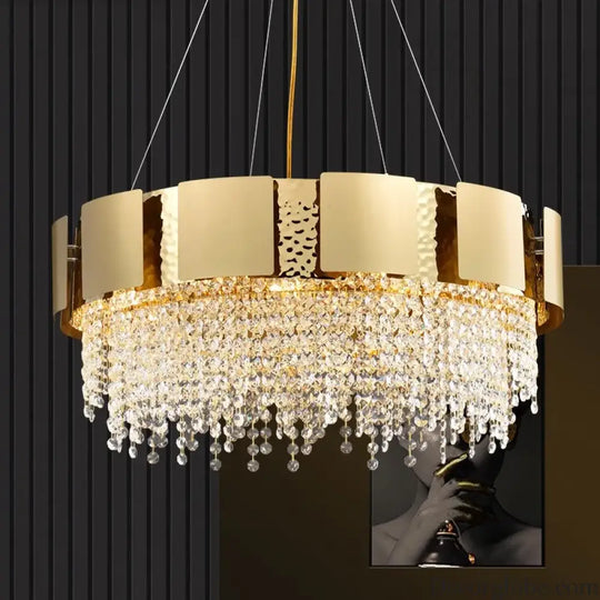 Modern Golden Stainless Steel Chandelier - Elegance for Living and Dining in Villas and Duplex Buildings - DecorGlobe