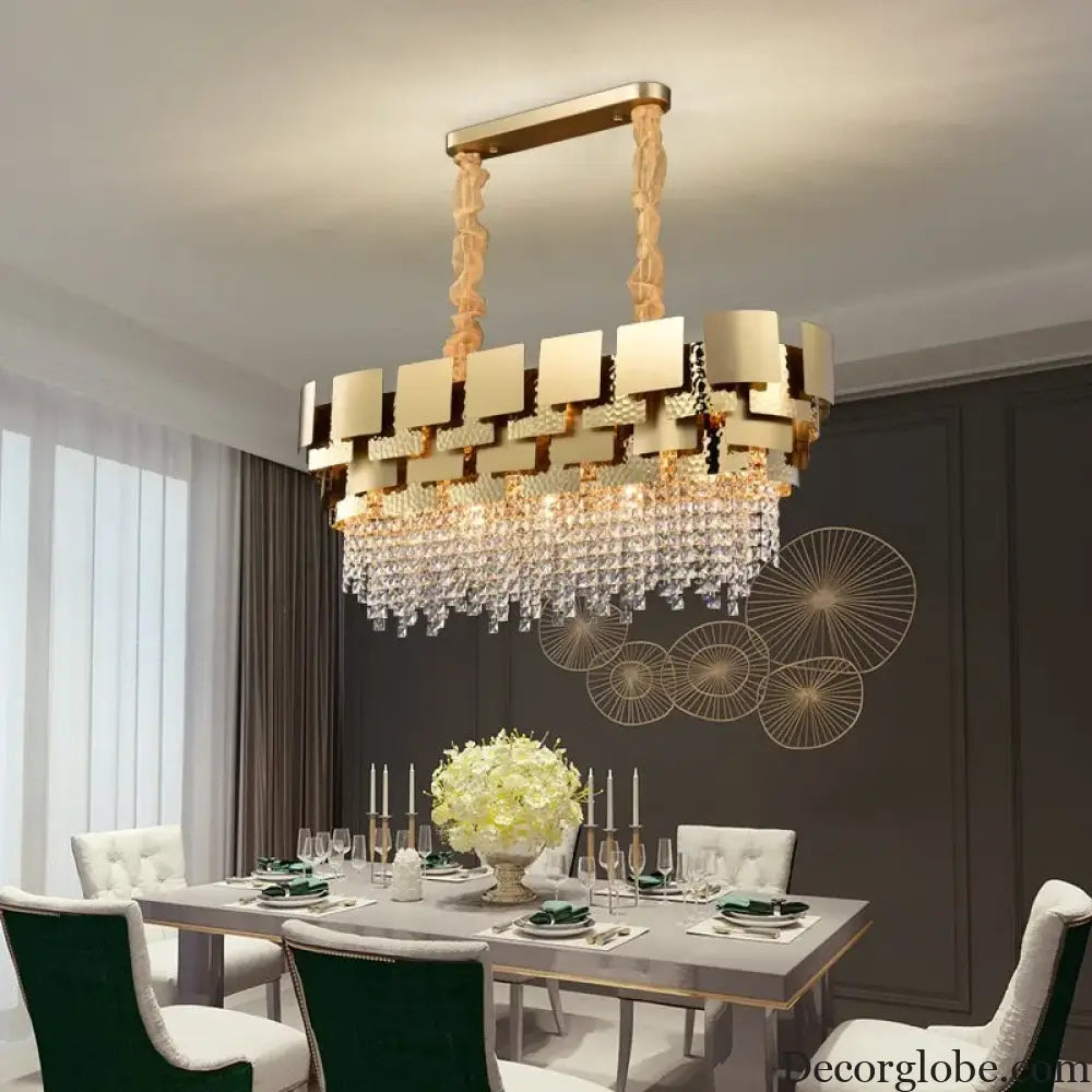Modern Golden Stainless Steel Chandelier - Elegance for Living and Dining in Villas and Duplex Buildings - DecorGlobe