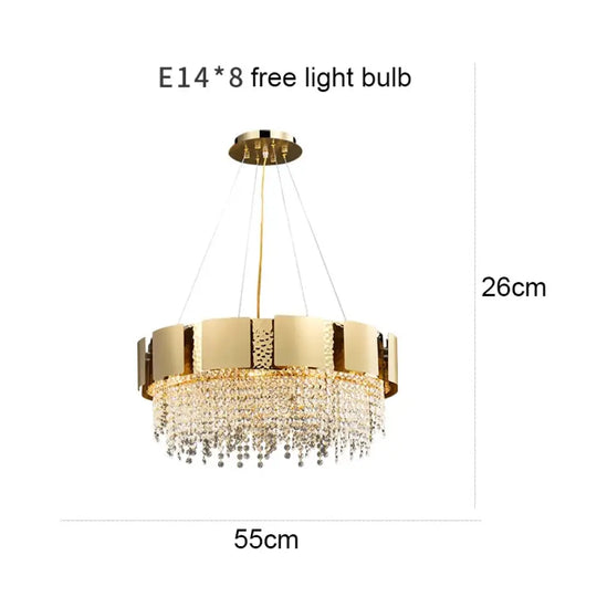 Modern Golden Stainless Steel Chandelier - Elegance for Living and Dining in Villas and Duplex Buildings - DecorGlobe