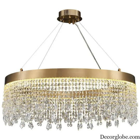 Modern LED Crystal Chandelier - Elegant Lighting Fixture for Living Room, Dining Room, Kitchen, and Home Lighting Decor - DecorGlobe