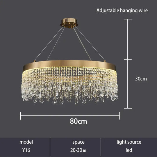 Modern LED Crystal Chandelier - Elegant Lighting Fixture for Living Room, Dining Room, Kitchen, and Home Lighting Decor - DecorGlobe