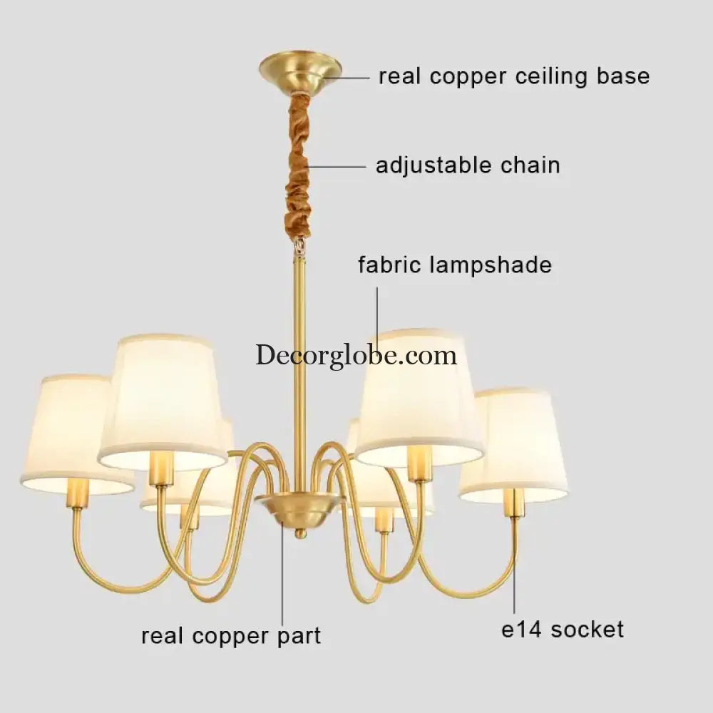 Modern LED Fabric Chandelier Light for Living and Dining Room Chandelier