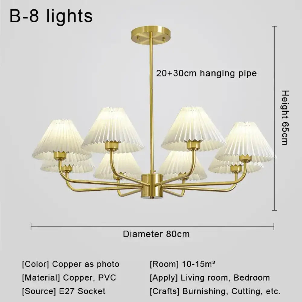 Modern LED Fabric Chandelier Light for Living and Dining Room B 8 lights / Warm White Chandelier