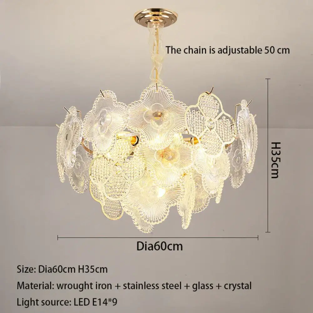 Modern LED Light Luxury Chandelier - Ideal for Villa Living Rooms, Bedrooms, and Dining Spaces - French Plum Crystal Glass Design - DecorGlobe