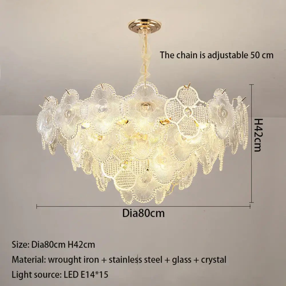 Modern LED Light Luxury Chandelier - Ideal for Villa Living Rooms, Bedrooms, and Dining Spaces - French Plum Crystal Glass Design - DecorGlobe