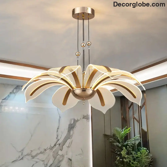 Modern LED Night Primrose Petals Ceiling Chandelier - Minimalist Elegance for Living, Dining, and Bedrooms - DecorGlobe