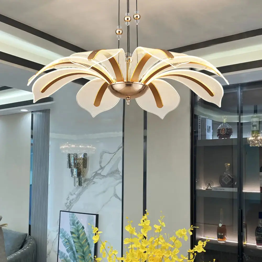 Modern LED Night Primrose Petals Ceiling Chandelier - Minimalist Elegance for Living, Dining, and Bedrooms - DecorGlobe