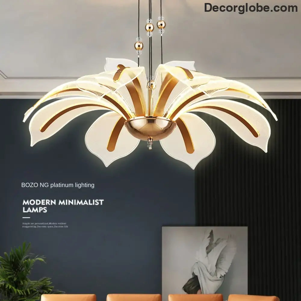 Modern LED Night Primrose Petals Ceiling Chandelier - Minimalist Elegance for Living, Dining, and Bedrooms - DecorGlobe