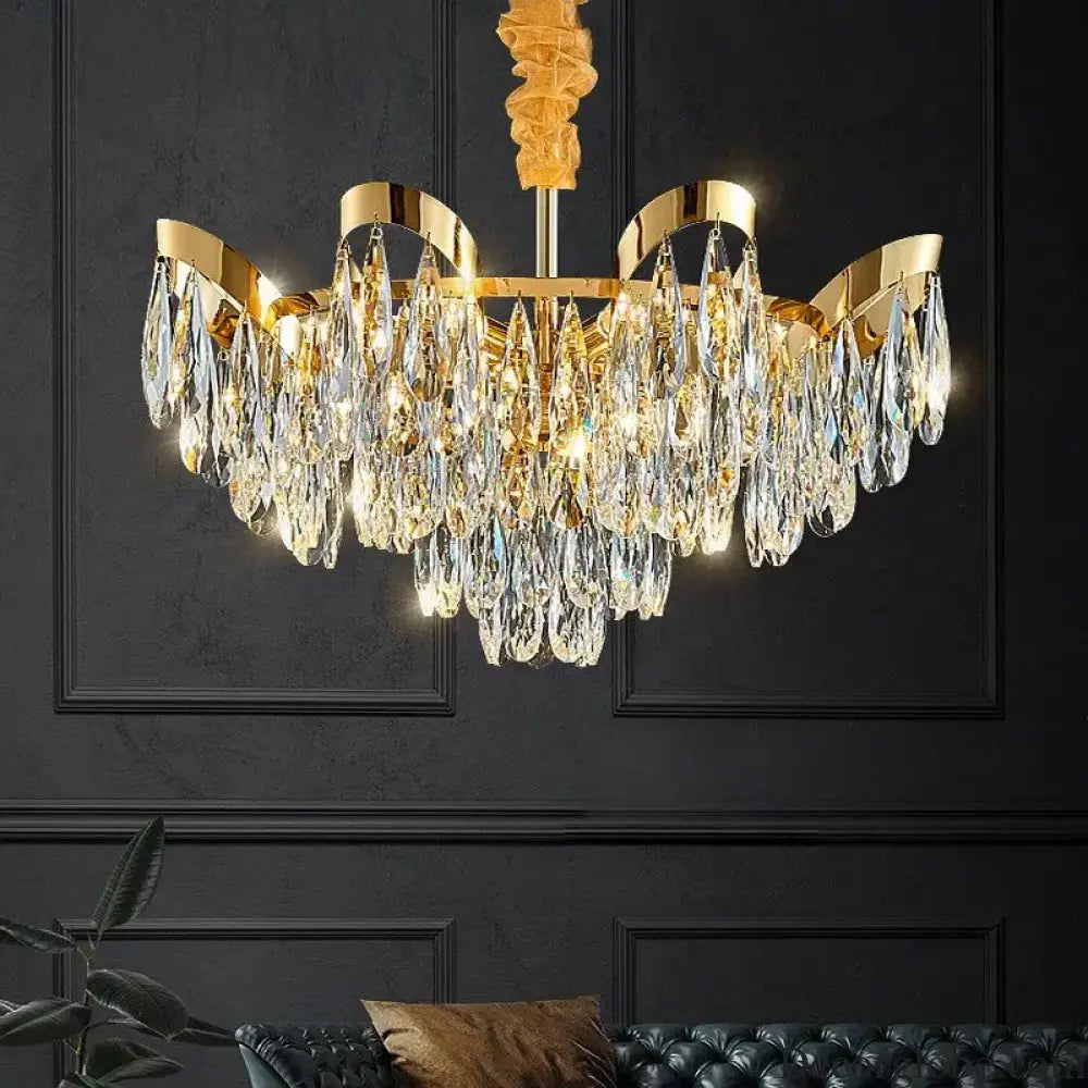Modern LED Sunflower Crystal Ceiling Chandeliers - Bionic Elegance for Living and Dining Spaces - DecorGlobe