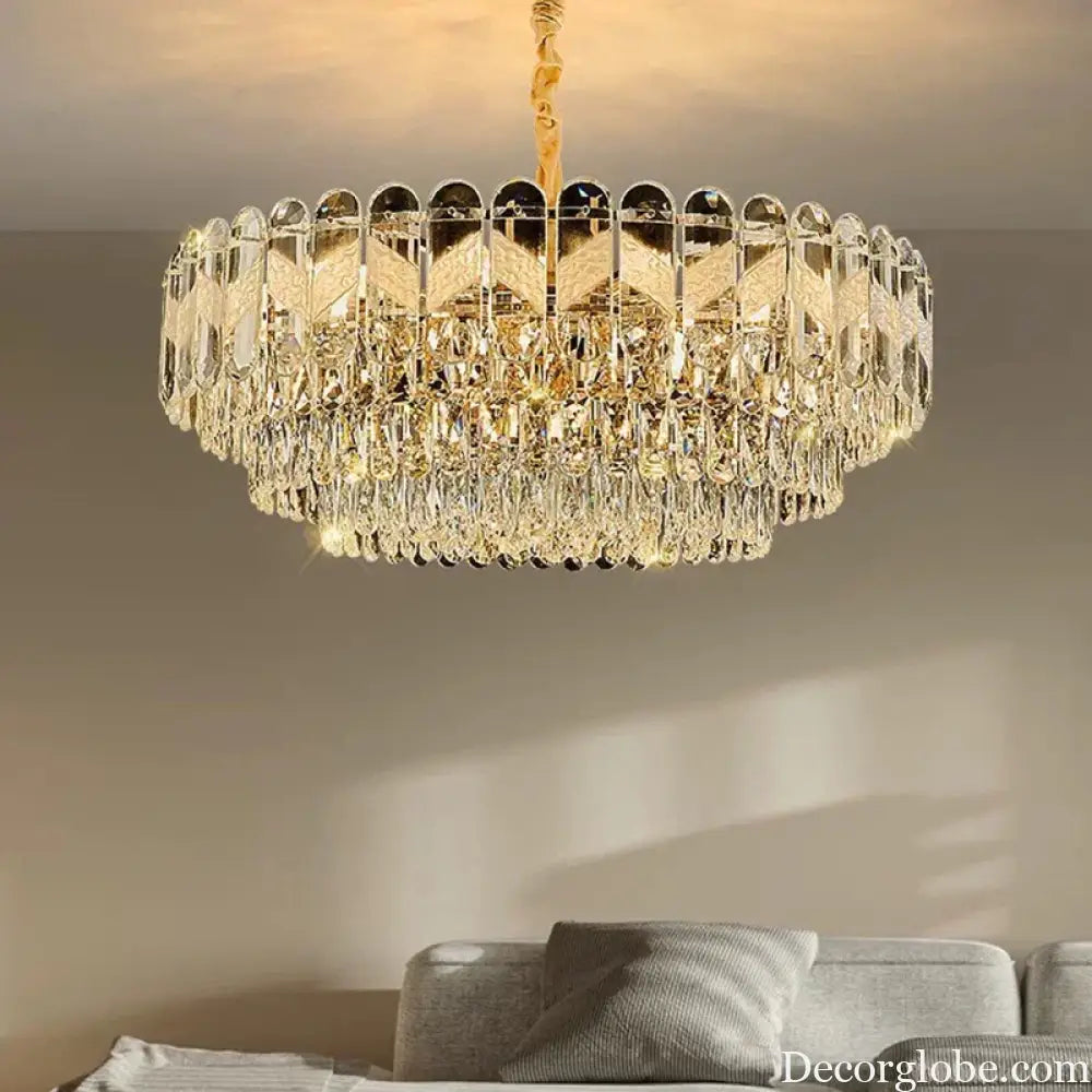 Modern Light Luxury Crystal Chandelier - Gold Finish for Dining and Living Rooms with Free Shipping - DecorGlobe