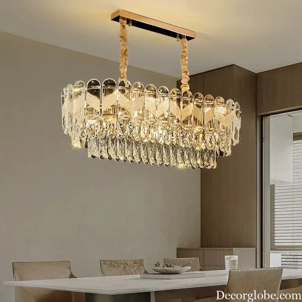Modern Light Luxury Crystal Chandelier - Gold Finish for Dining and Living Rooms with Free Shipping - DecorGlobe