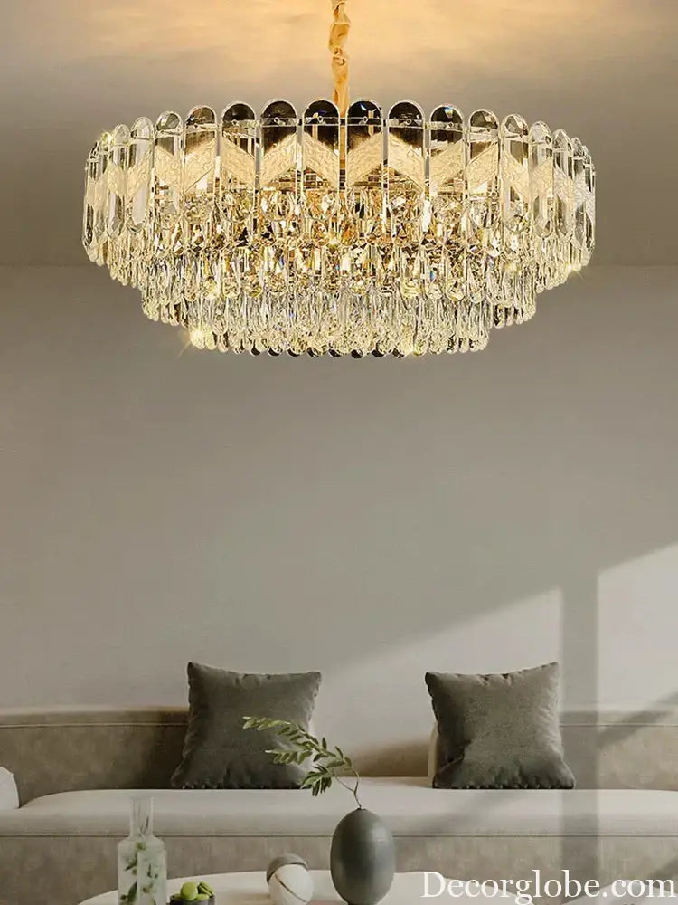 Modern Light Luxury Crystal Chandelier - Gold Finish for Dining and Living Rooms with Free Shipping - DecorGlobe