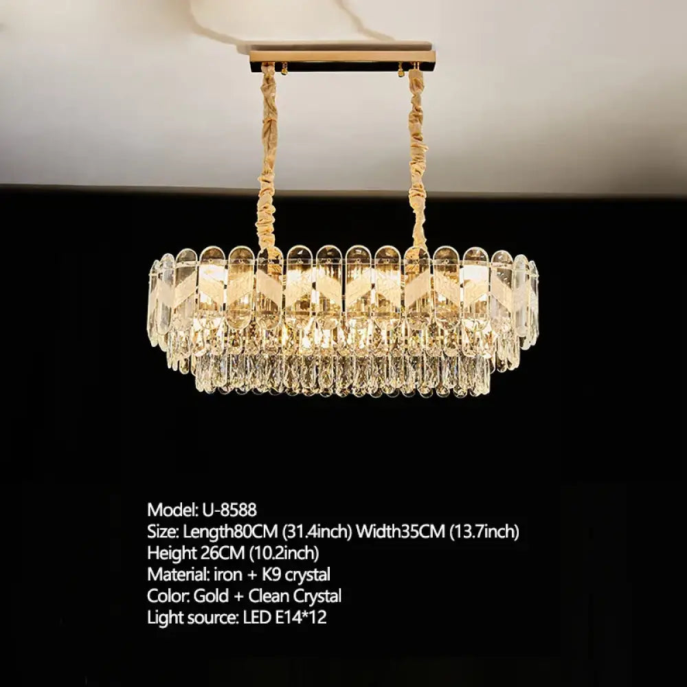 Modern Light Luxury Crystal Chandelier - Gold Finish for Dining and Living Rooms with Free Shipping - DecorGlobe