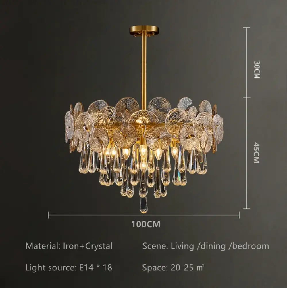 Modern Light Luxury LED Lotus Flower Crystal Ceiling Chandelier - Elegance for Living Rooms, Bedrooms, Restaurants, and Halls - DecorGlobe
