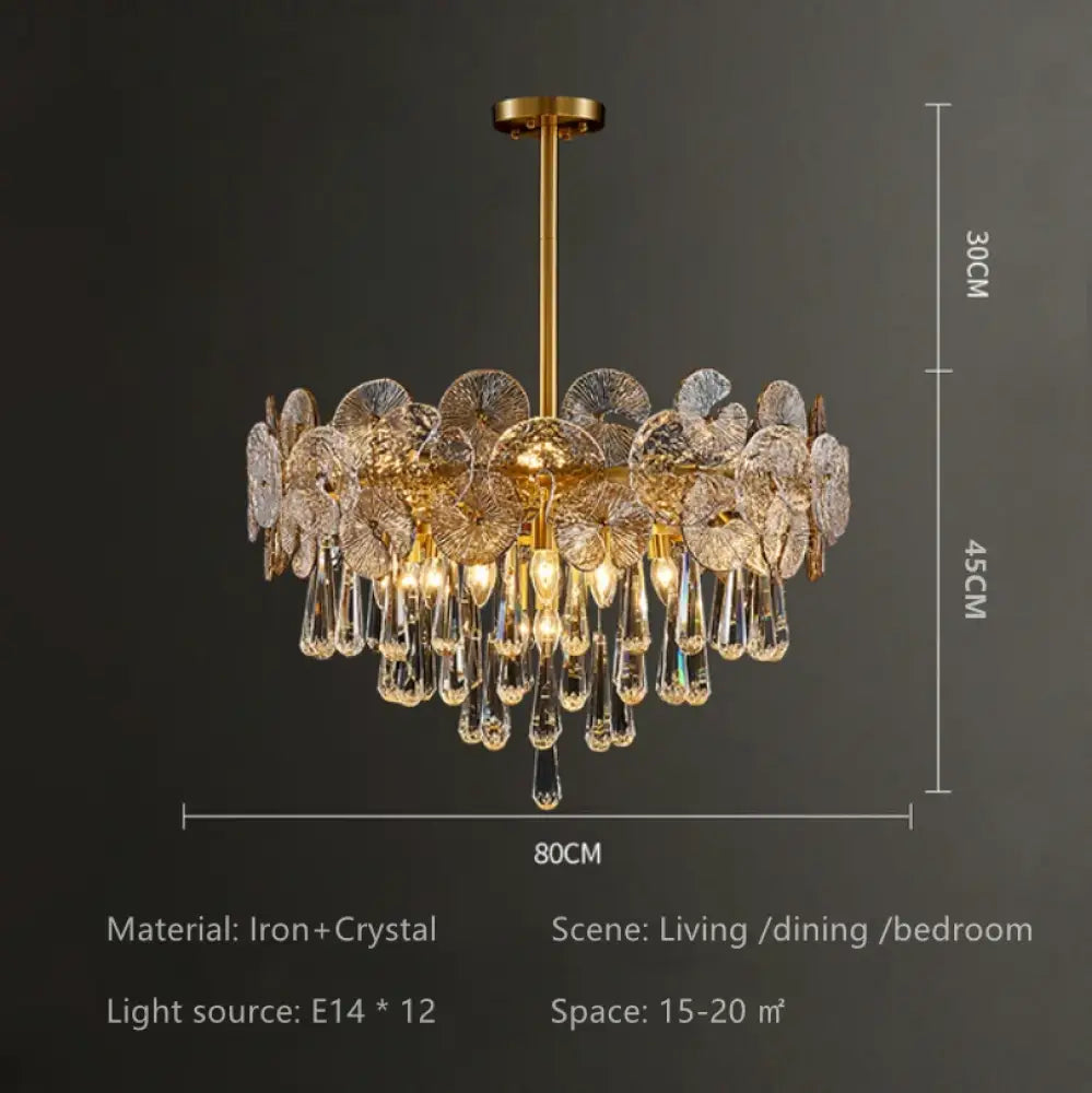 Modern Light Luxury LED Lotus Flower Crystal Ceiling Chandelier - Elegance for Living Rooms, Bedrooms, Restaurants, and Halls - DecorGlobe