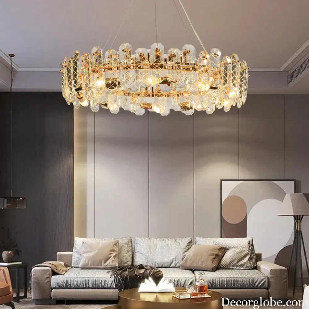 Modern Lustre Crystal LED Pendant Lights - Elegant Illumination for Living, Dining, and Bedroom Spaces - DecorGlobe