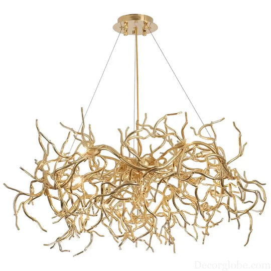 Modern Luxury Chandelier Lighting - LED Gold Branch Chandelier for Living Rooms, Dining Rooms, and Home Decor with Aluminum Tree Design - DecorGlobe