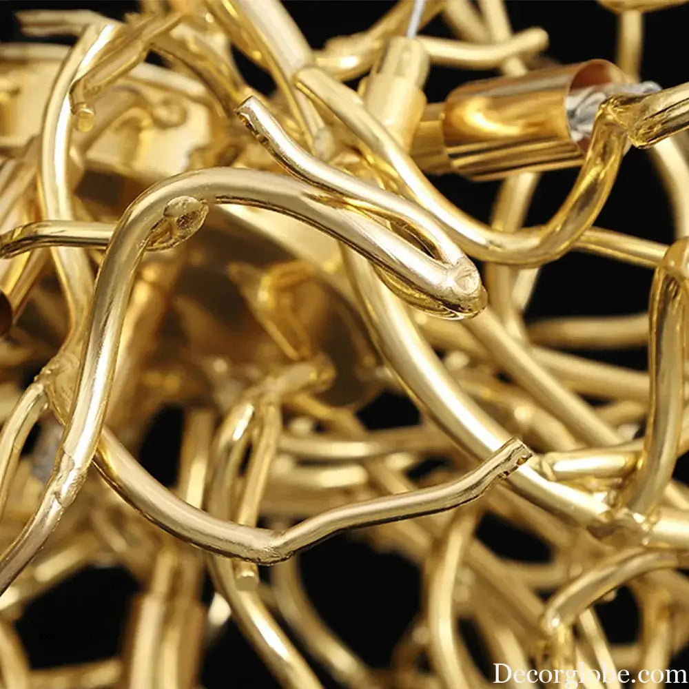 Modern Luxury Chandelier Lighting - LED Gold Branch Chandelier for Living Rooms, Dining Rooms, and Home Decor with Aluminum Tree Design - DecorGlobe