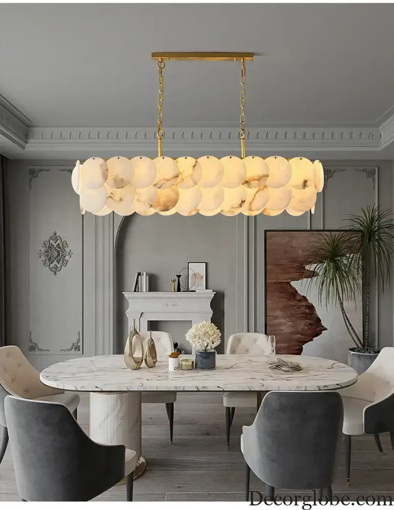 Modern Luxury LED Natural Marble Chandeliers - Illuminating Elegance for Living, Dining, and Kitchen - DecorGlobe