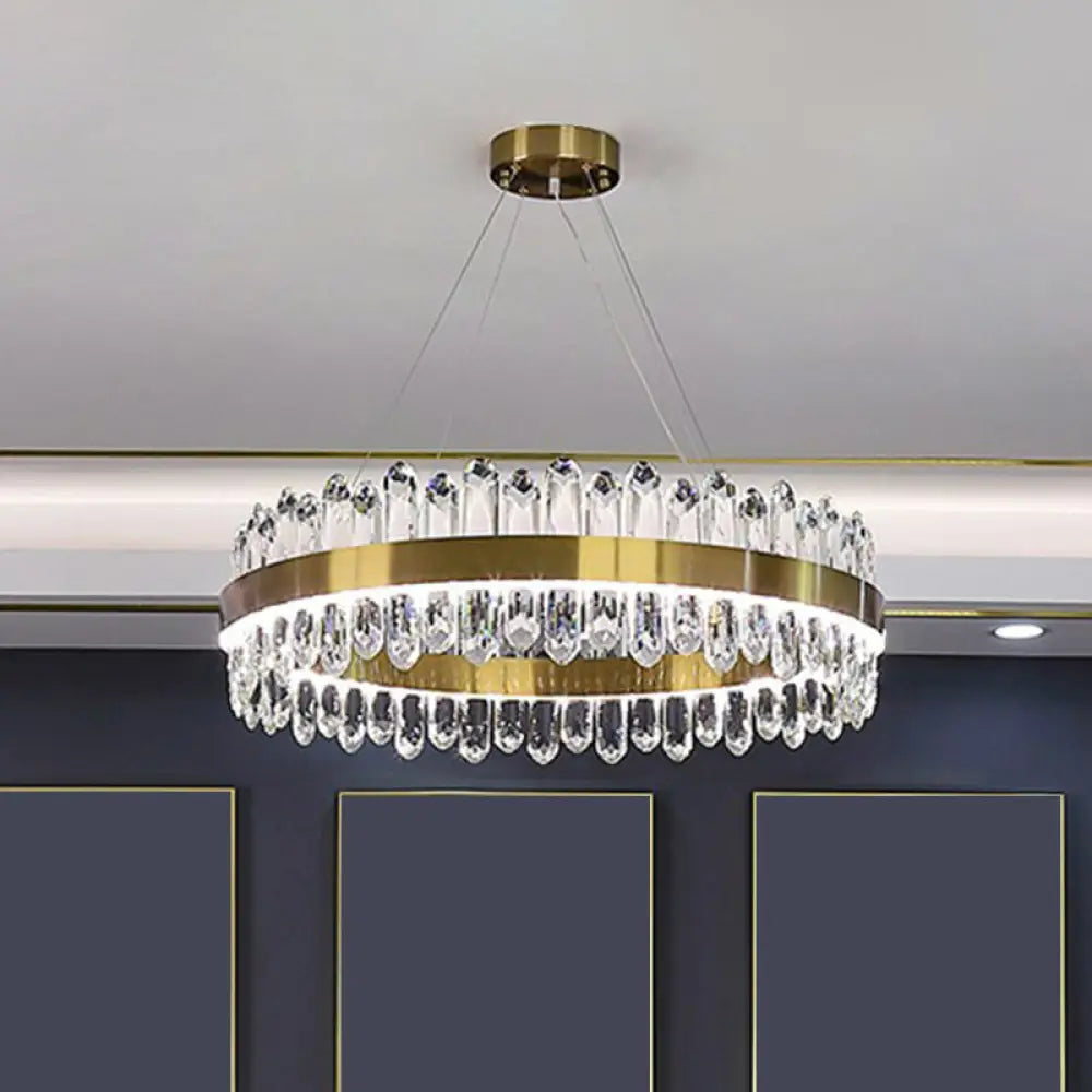 Modern Luxury Meets Light: Gold Halo Pendant Chandelier - DecorGlobe