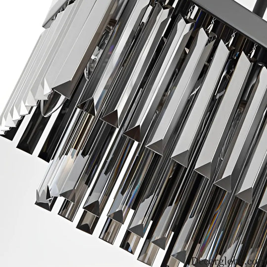 Rectangular Crystal LED 3-Step Dimming Smoke Gray Modern Chandelier Lighting > Ceiling lights > Chandeliers