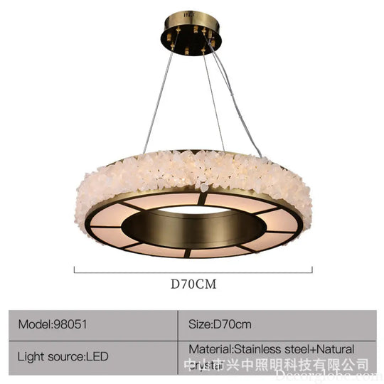 Modern Round Crystal Chandelier for Living &amp; Dining Room D70cm