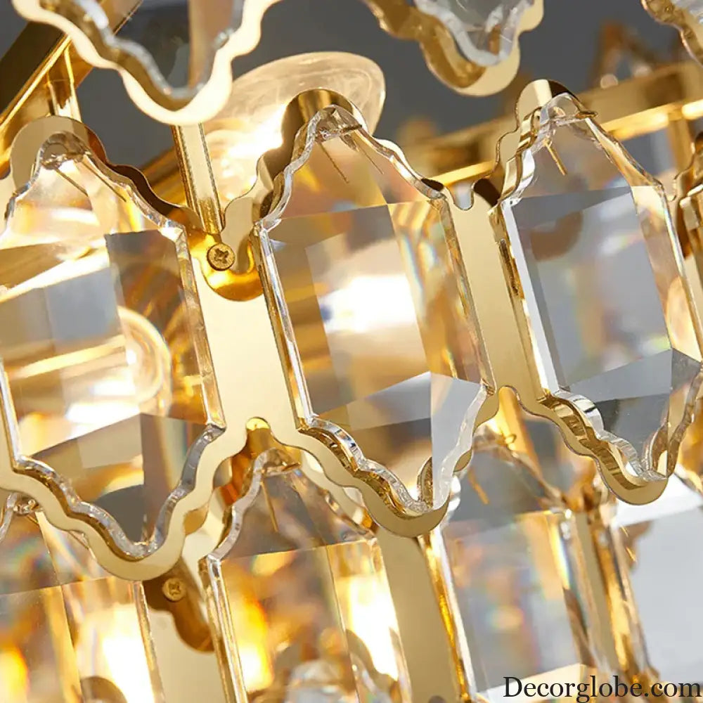 Modern Style Golden Luster Suspended Crystal Chandelier - Elegance for Living Rooms, Bedrooms, and Dining Spaces - DecorGlobe