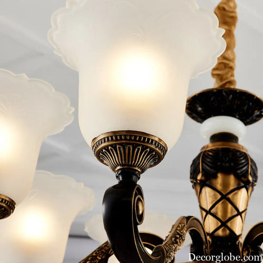Simplicity Frosted Ribbed Glass Bell Chandelier Pendant Light