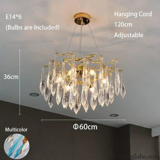 Multi-color Glass Drop Ceiling Chandeliers - Luxury LED Pendant Lights for Post-Modern Home Decor in Bedrooms - DecorGlobe