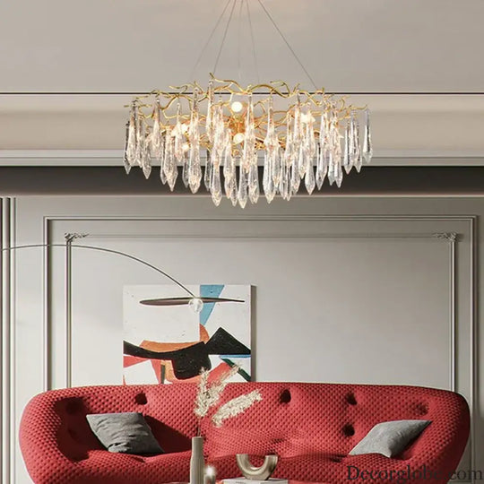 Multi-color Glass Drop Ceiling Chandeliers - Luxury LED Pendant Lights for Post-Modern Home Decor in Bedrooms - DecorGlobe