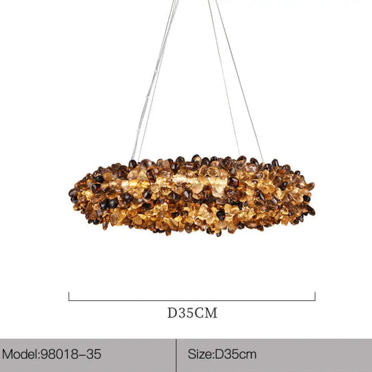 Natural Crystal Chandelier for Modern Living Spaces D35cm