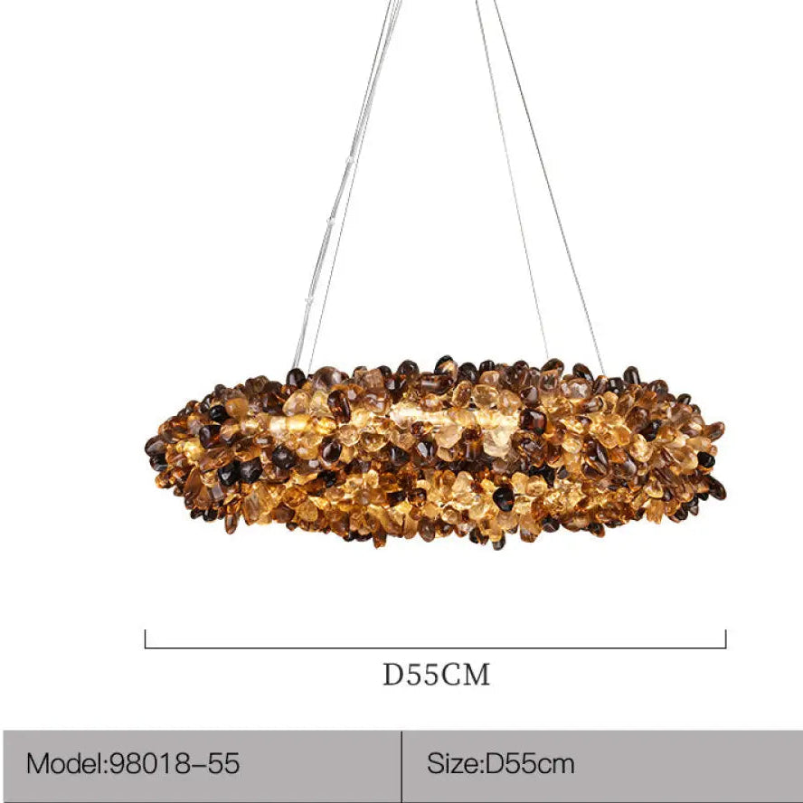 Natural Crystal Chandelier for Modern Living Spaces D55cm